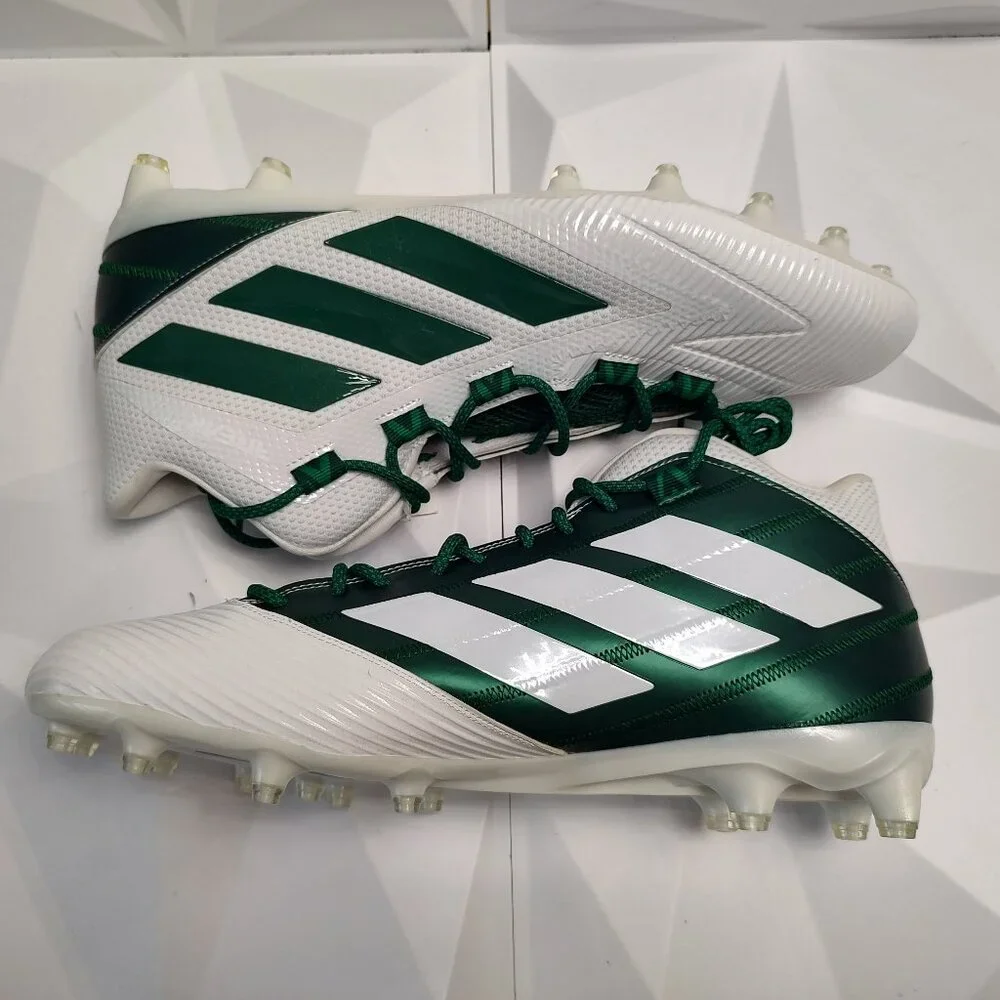 Adidas Mens Football Cleats 16 White Green Shoe Lacrosse Freak Carbon Mid - Picture 2 of 14